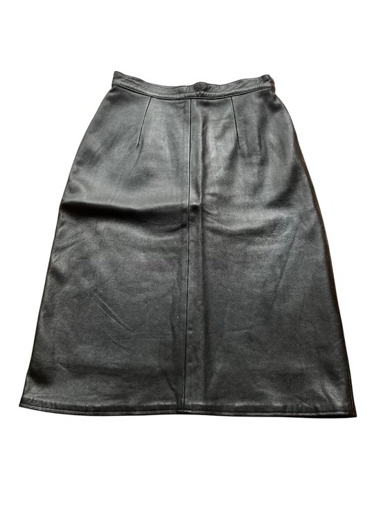 Erez Dresses & Skirts - Vintage Goth 90s Erez Sport Size 12 Leather Knee Length Straight Pencil Skirt